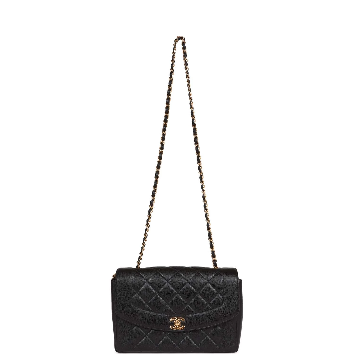 Vintage Chanel Medium Diana Flap Bag Black Caviar Gold Hardware 9 Vintage Chanel Medium Diana Flap Bag Black Caviar Gold Hardware - Image 7