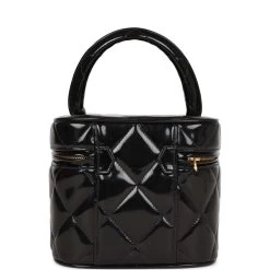 Vintage Chanel Vanity Heart Mirror Bag Black Patent Gold Hardware -Online Bag Store C V 230405 7 05