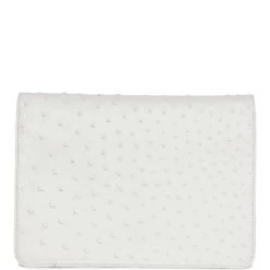 Vintage Chanel Single Flap Bag White Ostrich Gold Hardware 16 Vintage Chanel Single Flap Bag White Ostrich Gold Hardware -Online Bag Store C V 230420 2 05