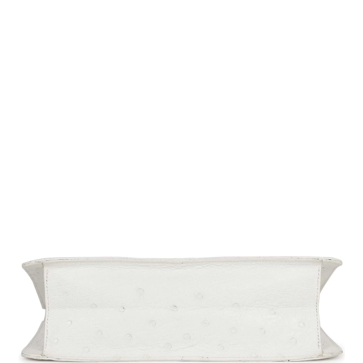 Vintage Chanel Single Flap Bag White Ostrich Gold Hardware 8 Vintage Chanel Single Flap Bag White Ostrich Gold Hardware - Image 6