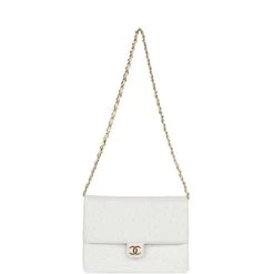 Vintage Chanel Single Flap Bag White Ostrich Gold Hardware 18 Vintage Chanel Single Flap Bag White Ostrich Gold Hardware -Online Bag Store C V 230420 2 07