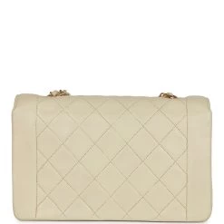 Vintage Chanel Medium Diana Flap Bag Ivory Lambskin Gold Hardware 15 Vintage Chanel Medium Diana Flap Bag Ivory Lambskin Gold Hardware -Online Bag Store C V 230420 4 05