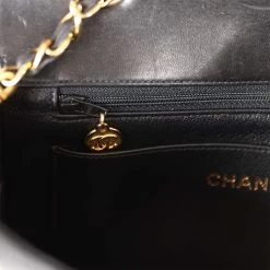 Vintage Chanel Small Diana Flap Bag Black Lambskin Gold Hardware -Online Bag Store C V 230421 1 10