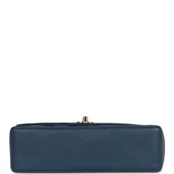 Vintage Chanel Medium Diana Flap Bag Blue Caviar Gold Hardware -Online Bag Store C V 230524 1 06