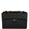Vintage Chanel Jumbo Classic Single Flap Bag Black Caviar Gold Hardware -Online Bag Store C V 230524 2 01