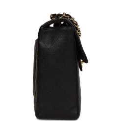 Vintage Chanel Jumbo Classic Single Flap Bag Black Caviar Gold Hardware -Online Bag Store C V 230524 2 04