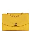 Vintage Chanel Medium Diana Flap Bag Yellow Lambskin Gold Hardware -Online Bag Store C V 230525 6 01