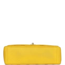 Vintage Chanel Medium Diana Flap Bag Yellow Lambskin Gold Hardware -Online Bag Store C V 230525 6 06