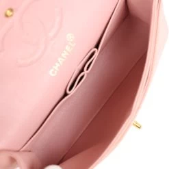 Vintage Chanel Small Classic Double Flap Pink Lambskin Gold Hardware -Online Bag Store C V 230803 4 09