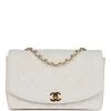 Vintage Chanel Medium Diana Flap Bag White Caviar Gold Hardware -Online Bag Store C V 230811 2 01