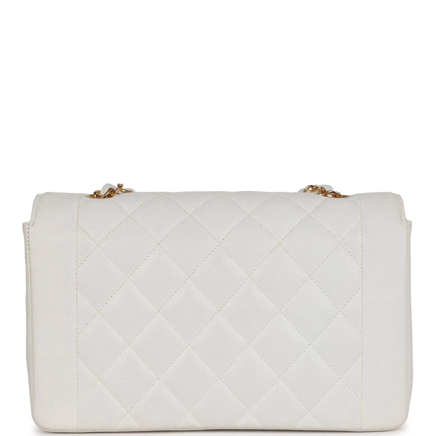 Vintage Chanel Medium Diana Flap Bag White Caviar Gold Hardware 6 Vintage Chanel Medium Diana Flap Bag White Caviar Gold Hardware - Image 4