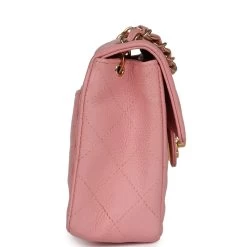 Vintage Chanel Mini Square Flap Pink Caviar Gold Hardware 14 Vintage Chanel Mini Square Flap Pink Caviar Gold Hardware -Online Bag Store C V 230914 3 04
