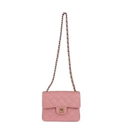 Vintage Chanel Mini Square Flap Pink Caviar Gold Hardware 18 Vintage Chanel Mini Square Flap Pink Caviar Gold Hardware -Online Bag Store C V 230914 3 07