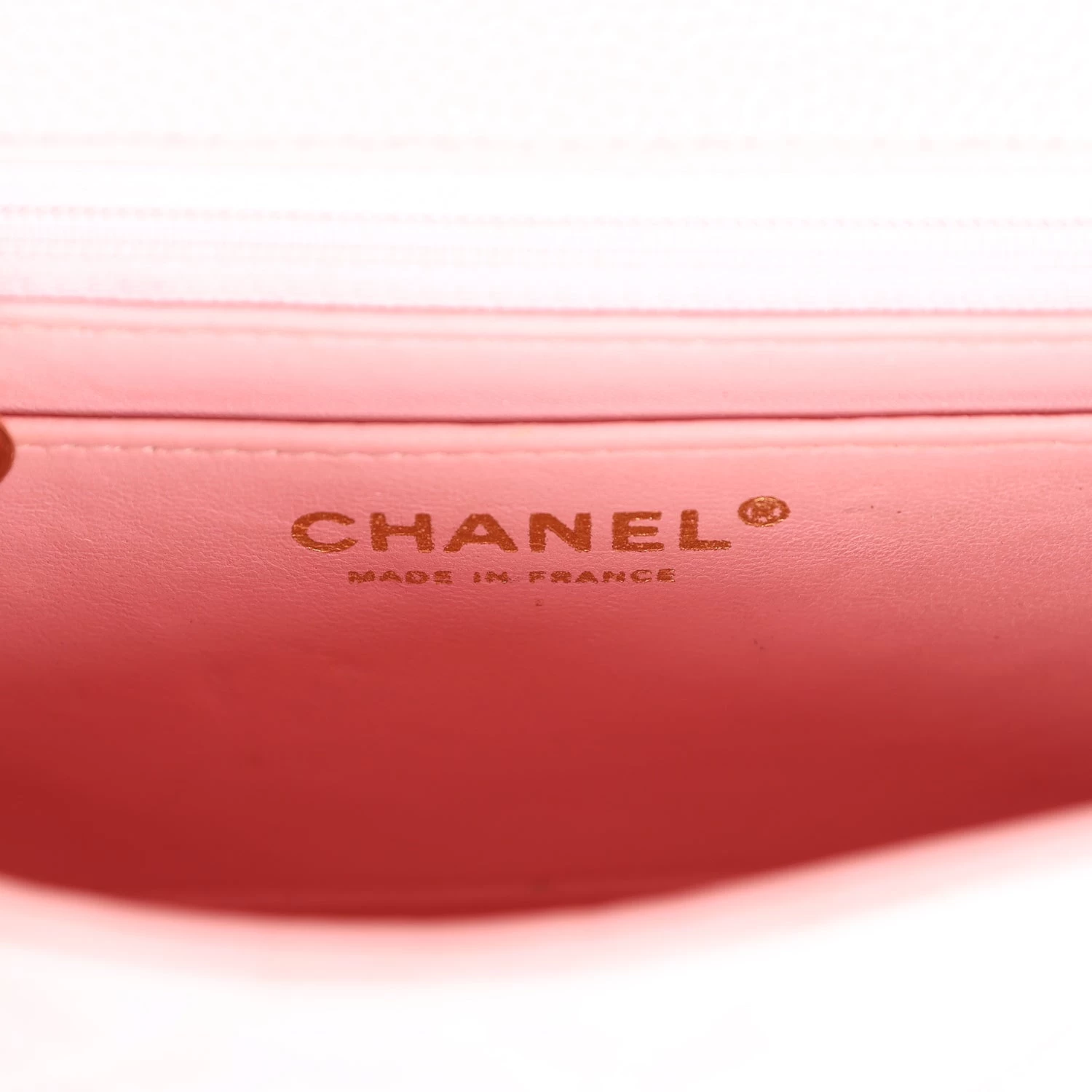 Vintage Chanel Mini Square Flap Pink Caviar Gold Hardware 11 Vintage Chanel Mini Square Flap Pink Caviar Gold Hardware - Image 9