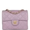 Vintage Chanel Mini Square Flap Bag Light Purple Lambskin Matte Gold Hardware -Online Bag Store C V 230922 3 01