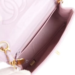 Vintage Chanel Mini Square Flap Bag Light Purple Lambskin Matte Gold Hardware -Online Bag Store C V 230922 3 08
