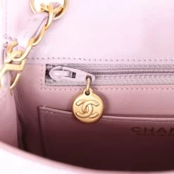 Vintage Chanel Mini Square Flap Bag Light Purple Lambskin Matte Gold Hardware -Online Bag Store C V 230922 3 10