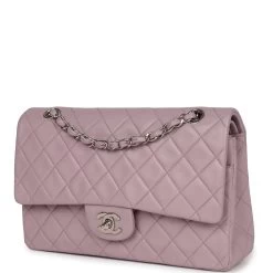 Vintage Chanel Medium Classic Double Flap Purple Lambskin Silver Hardware -Online Bag Store C V 230922 4 03