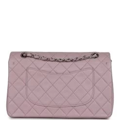 Vintage Chanel Medium Classic Double Flap Purple Lambskin Silver Hardware -Online Bag Store C V 230922 4 05