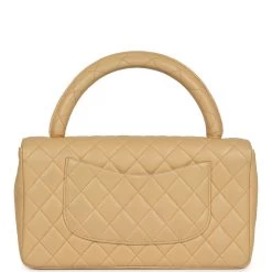 Vintage Chanel Kelly Parent Flap Bag Beige Lambskin Gold Hardware 13 Vintage Chanel Kelly Parent Flap Bag Beige Lambskin Gold Hardware -Online Bag Store C V 231012 3 05