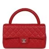 Vintage Chanel Kelly Parent Flap Bag Red Lambskin Silver Hardware -Online Bag Store C V 231129 1 01