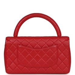 Vintage Chanel Kelly Parent Flap Bag Red Lambskin Silver Hardware -Online Bag Store C V 231129 1 05