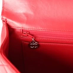 Vintage Chanel Kelly Parent Flap Bag Red Lambskin Silver Hardware -Online Bag Store C V 231129 1 09