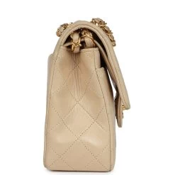 Vintage Chanel Small Classic Double Flap Beige Lambskin Gold Hardware 13 Vintage Chanel Small Classic Double Flap Beige Lambskin Gold Hardware -Online Bag Store C V 231201 1 JP 04