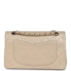 Vintage Chanel Small Classic Double Flap Beige Lambskin Gold Hardware 15 Vintage Chanel Small Classic Double Flap Beige Lambskin Gold Hardware -Online Bag Store C V 231201 1 JP 05