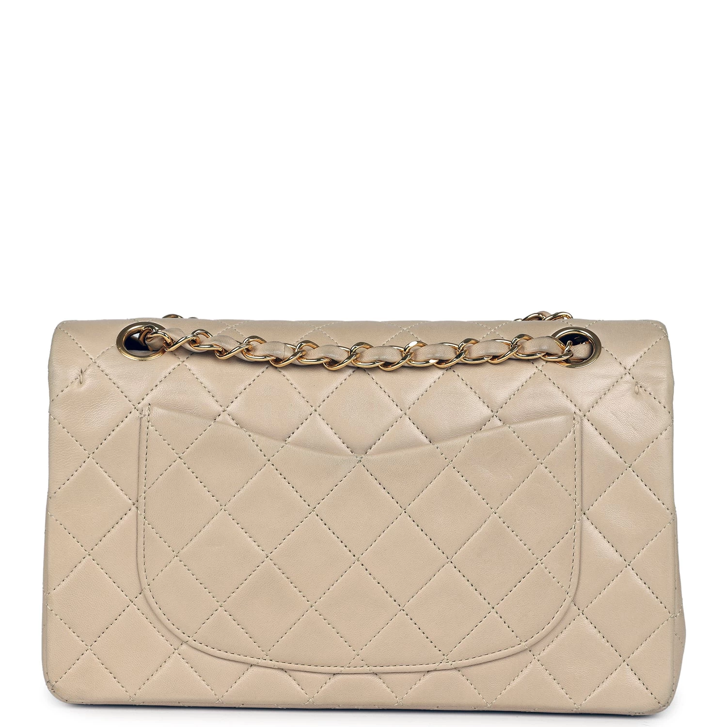 Vintage Chanel Small Classic Double Flap Beige Lambskin Gold Hardware 7 Vintage Chanel Small Classic Double Flap Beige Lambskin Gold Hardware - Image 5