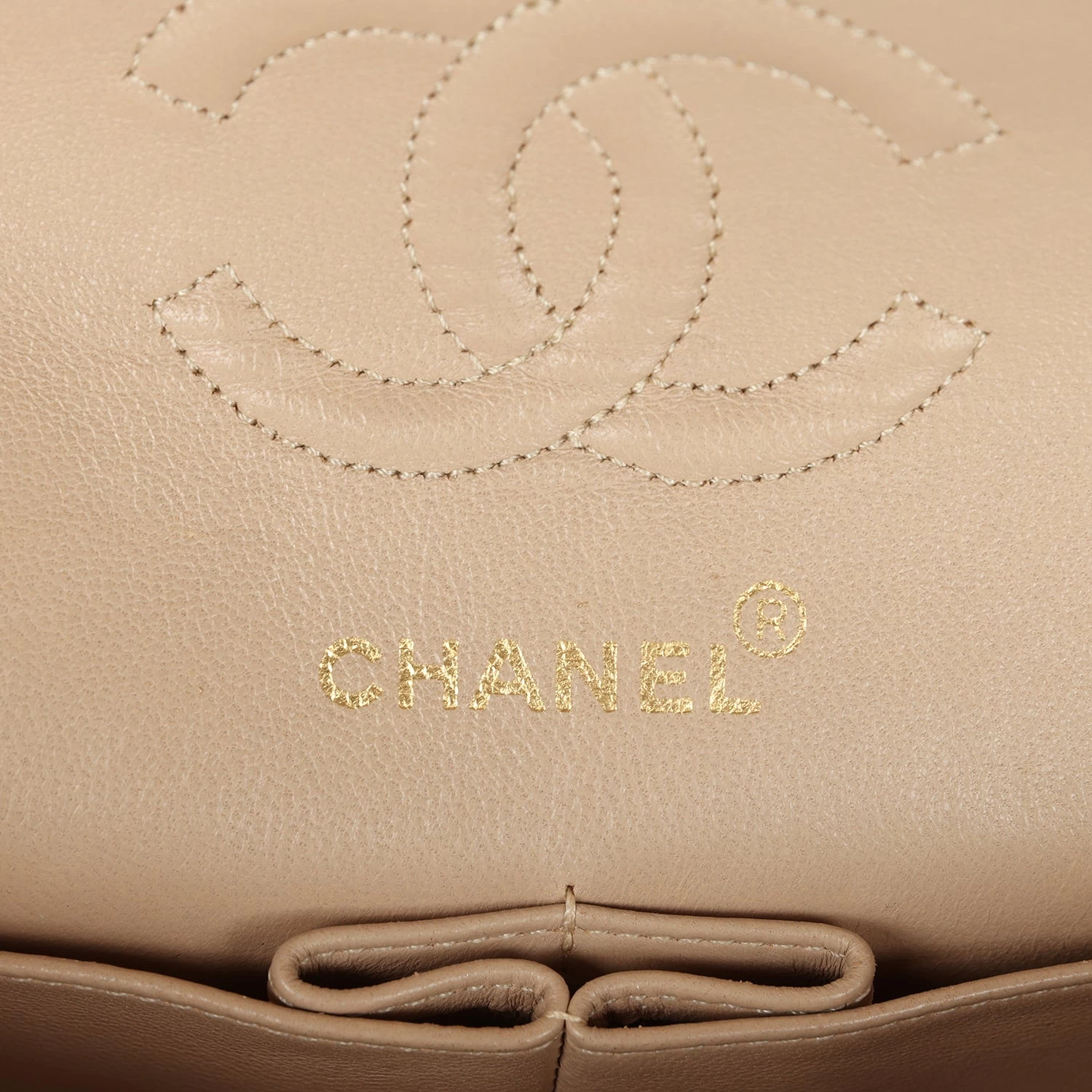 Vintage Chanel Small Classic Double Flap Beige Lambskin Gold Hardware 10 Vintage Chanel Small Classic Double Flap Beige Lambskin Gold Hardware - Image 8