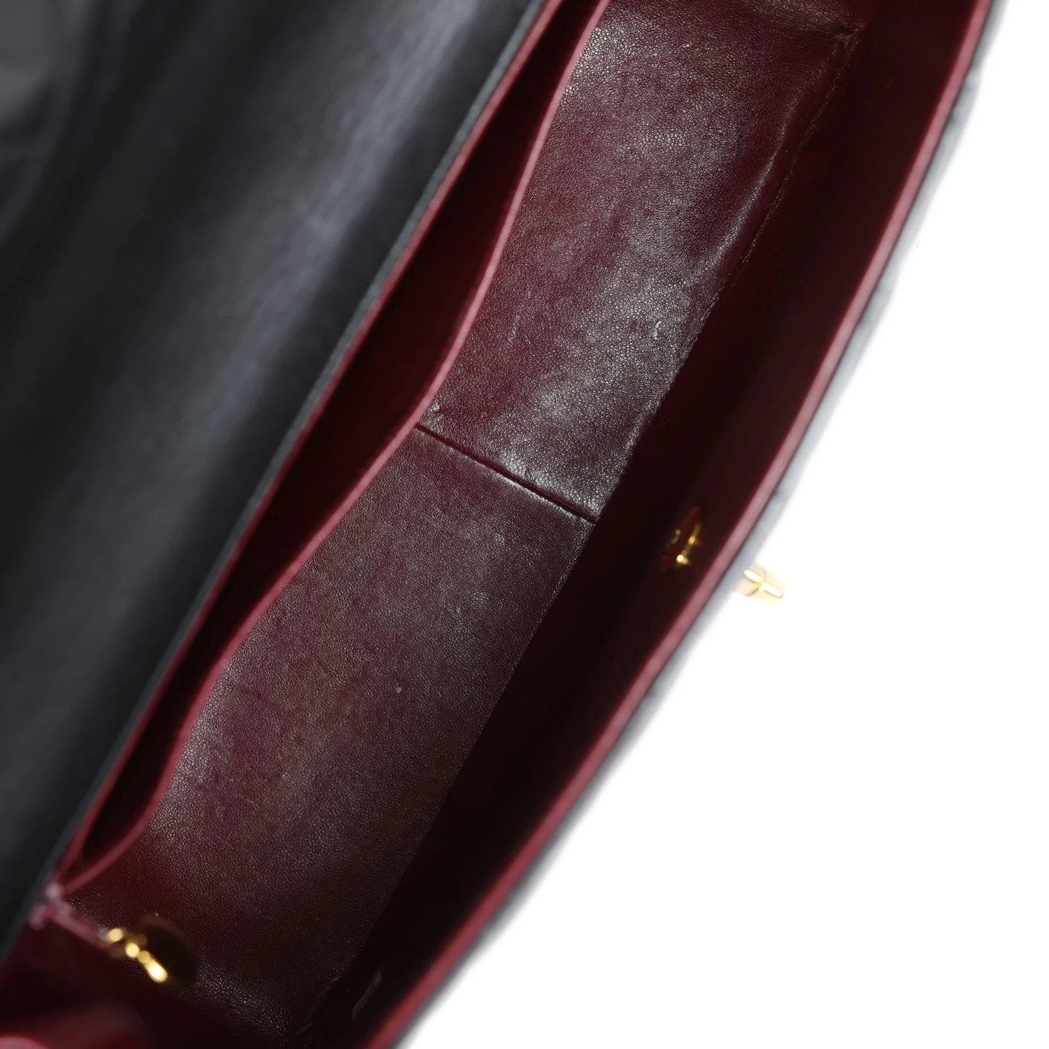 Vintage Chanel XL Jumbo Flap Bag Black Lambskin Gold Hardware 10 Vintage Chanel XL Jumbo Flap Bag Black Lambskin Gold Hardware - Image 8