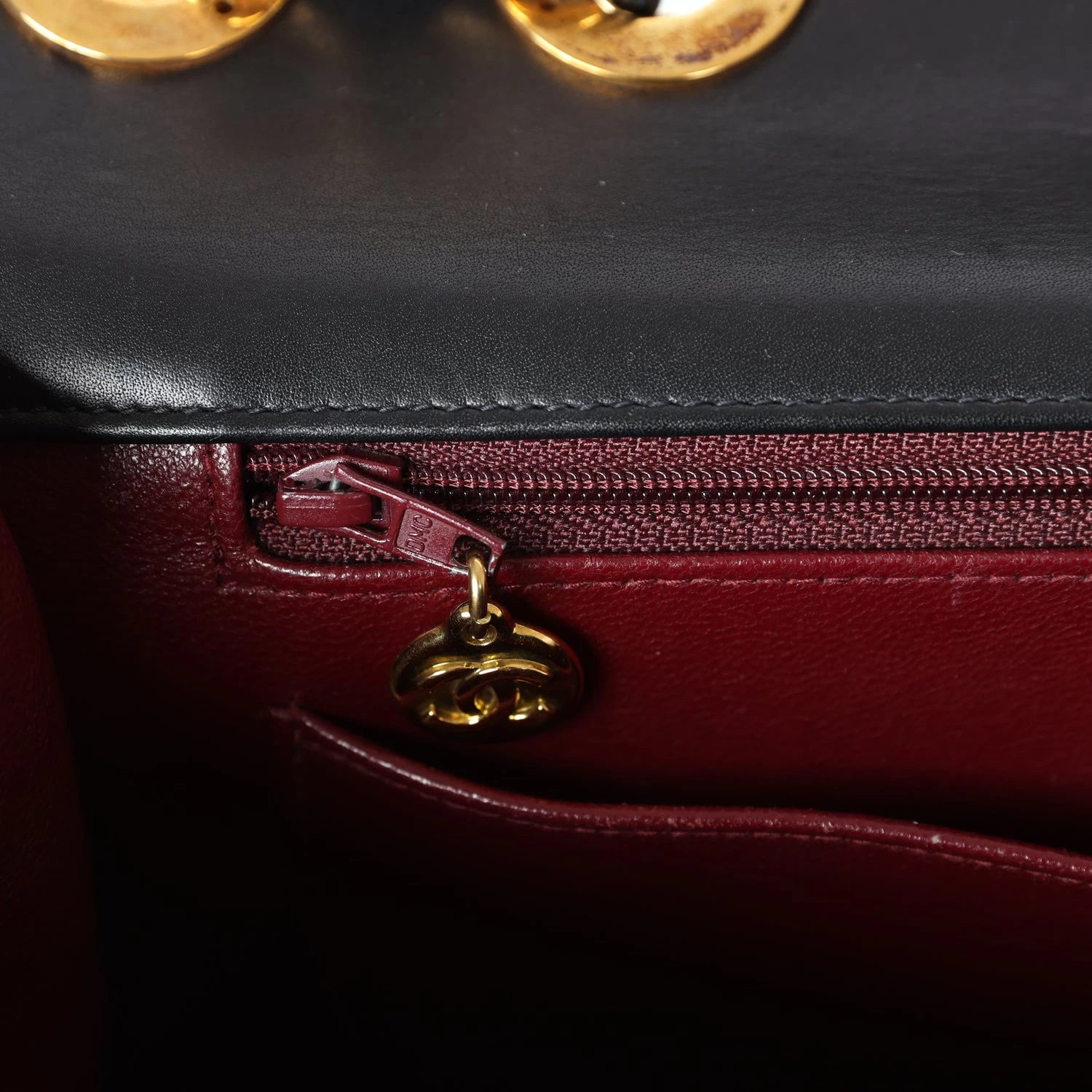 Vintage Chanel XL Jumbo Flap Bag Black Lambskin Gold Hardware 11 Vintage Chanel XL Jumbo Flap Bag Black Lambskin Gold Hardware - Image 9