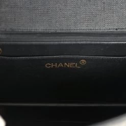 Vintage Chanel Vertical Border Flap Bag Black Linen And Lambskin Gold Hardware -Online Bag Store C V 231228 1 09