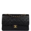 Vintage Chanel Medium Classic Double Flap Black Lambskin Gold Hardware -Online Bag Store C V 240228 1 JP 01