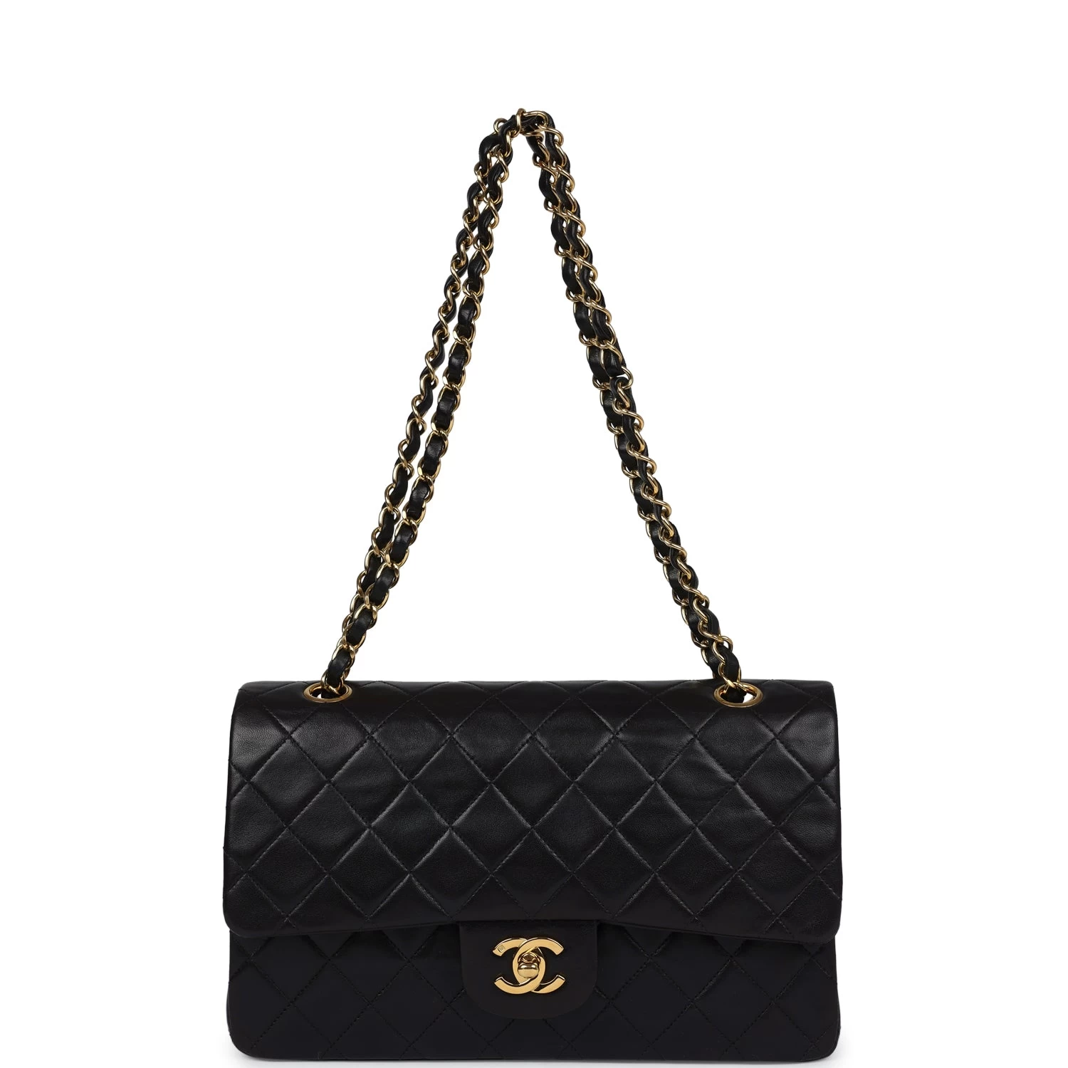 Vintage Chanel Medium Classic Double Flap Black Lambskin Gold Hardware 9 Vintage Chanel Medium Classic Double Flap Black Lambskin Gold Hardware - Image 7