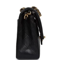Vintage Chanel Small Classic Double Flap Black Lambskin Gold Hardware -Online Bag Store C V 240229 1 IZ 04