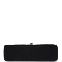 Vintage Chanel Jumbo Single Flap Bag Black Caviar Gold Hardware -Online Bag Store C V 240301 1 06
