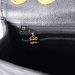 Vintage Chanel Jumbo Single Flap Bag Black Caviar Gold Hardware -Online Bag Store C V 240301 1 10