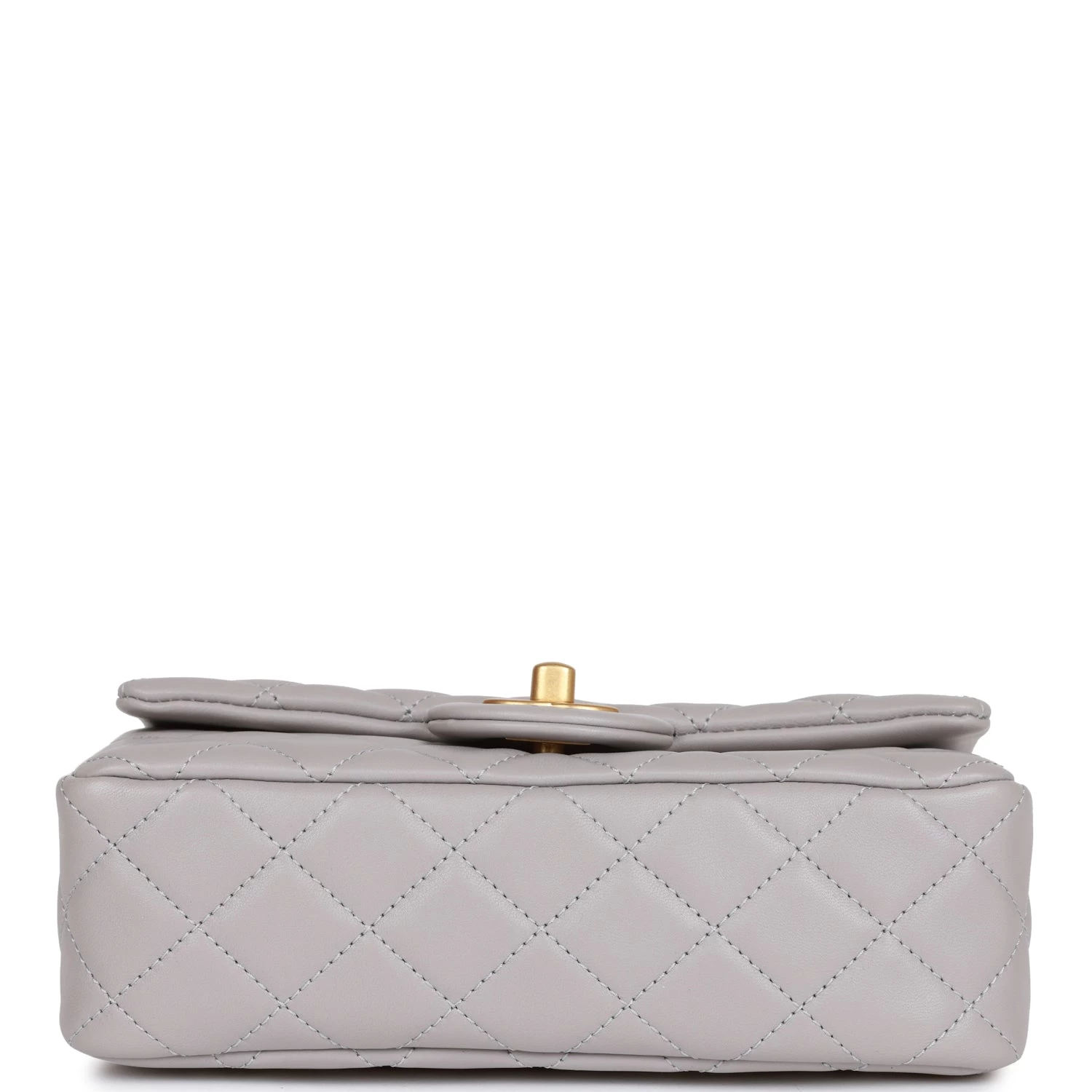Chanel Pearl Crush Mini Rectangular Flap Bag Light Grey Lambskin Antique Gold Hardware 8 Chanel Pearl Crush Mini Rectangular Flap Bag Light Grey Lambskin Antique Gold Hardware - Image 6