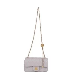 Chanel Pearl Crush Mini Rectangular Flap Bag Light Grey Lambskin Antique Gold Hardware 18 Chanel Pearl Crush Mini Rectangular Flap Bag Light Grey Lambskin Antique Gold Hardware -Online Bag Store C WOC 111722 1 07