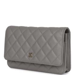 Chanel Wallet On Chain WOC Grey Caviar Light Gold Hardware -Online Bag Store C WOC 121522 1 05