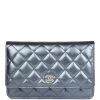 Chanel Wallet On Chain WOC Dark Blue Iridescent Calfskin Antique Gold Hardware -Online Bag Store C WOC 122022 1 01