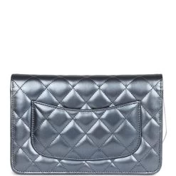 Chanel Wallet On Chain WOC Dark Blue Iridescent Calfskin Antique Gold Hardware 17 Chanel Wallet On Chain WOC Dark Blue Iridescent Calfskin Antique Gold Hardware -Online Bag Store C WOC 122022 1 06