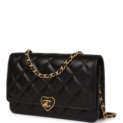 Chanel Heart Wallet On Chain WOC Black Lambskin Antique Gold Hardware 17 Chanel Heart Wallet On Chain WOC Black Lambskin Antique Gold Hardware -Online Bag Store C WOC 230316 1 03
