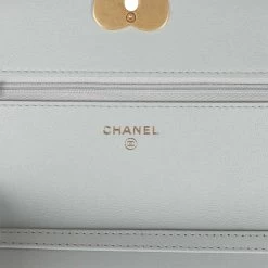 Chanel Heart Wallet On Chain WOC Light Blue Lambskin Aged Gold Hardware -Online Bag Store C WOC 230404 2 08