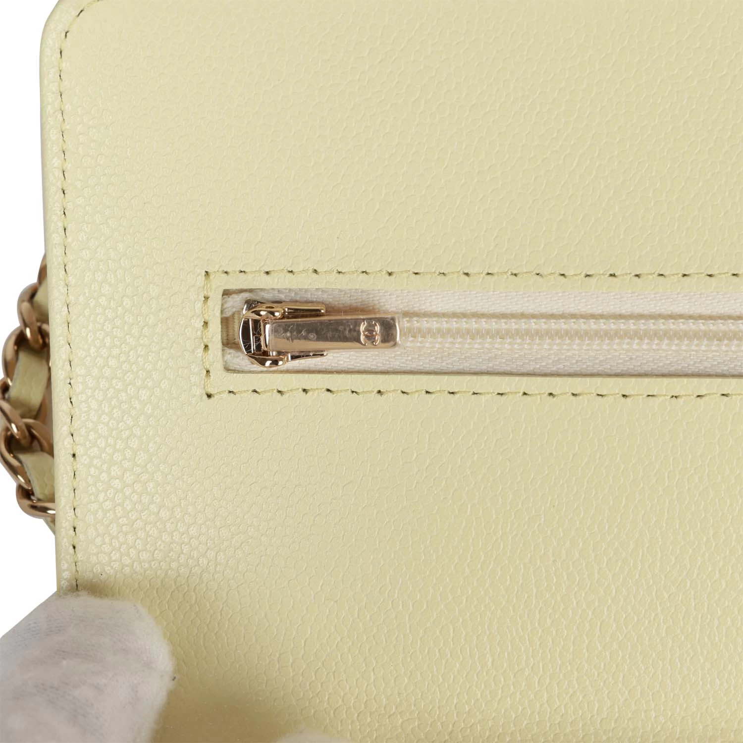 Chanel Wallet On Chain WOC Yellow Caviar Light Gold Hardware 11 Chanel Wallet On Chain WOC Yellow Caviar Light Gold Hardware - Image 9