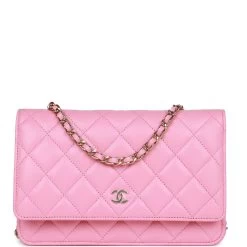 Chanel Wallet On Chain WOC Pink Lambskin Gold Hardware