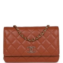 Chanel Wallet On Chain WOC Brown Caviar Gold Hardware