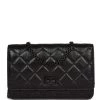 Chanel Reissue Wallet On Chain WOC So Black Aged Calfskin Black Hardware